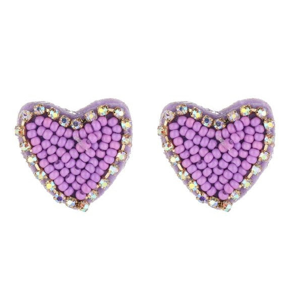 Oorbellen Beads Hart rood