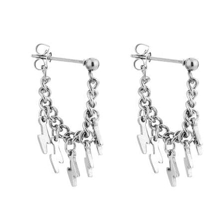 Oorbellen Chain Bliksem zilver