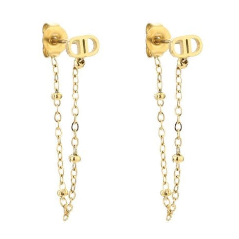 Oorbellen Chain Inspiration Studs goud