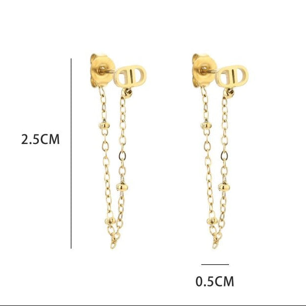 Oorbellen Chain Inspiration Studs goud