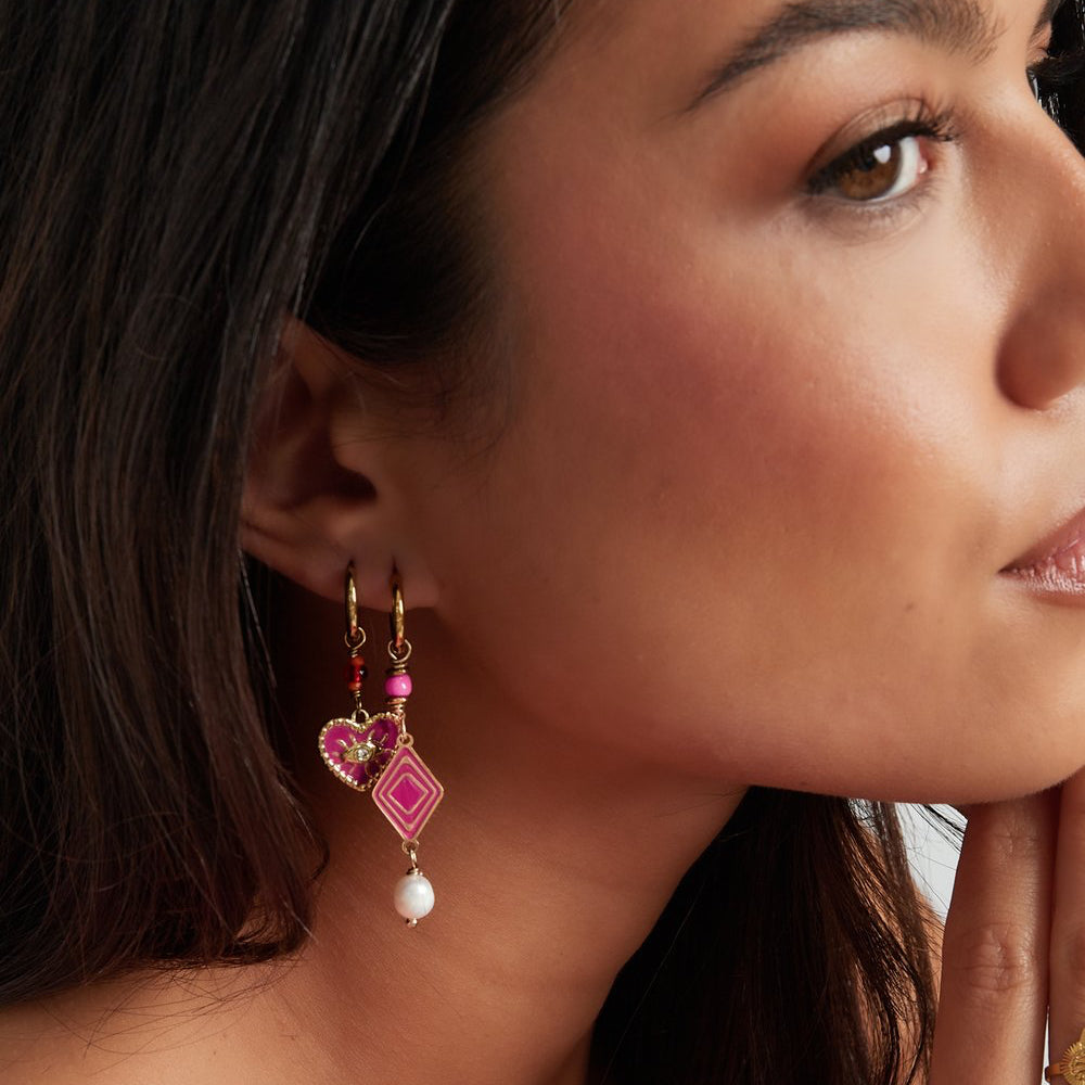 Oorbellen Colorful Miracle goud roze