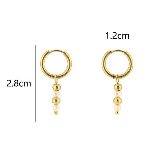 Oorbellen Dots and Pearl goud maat