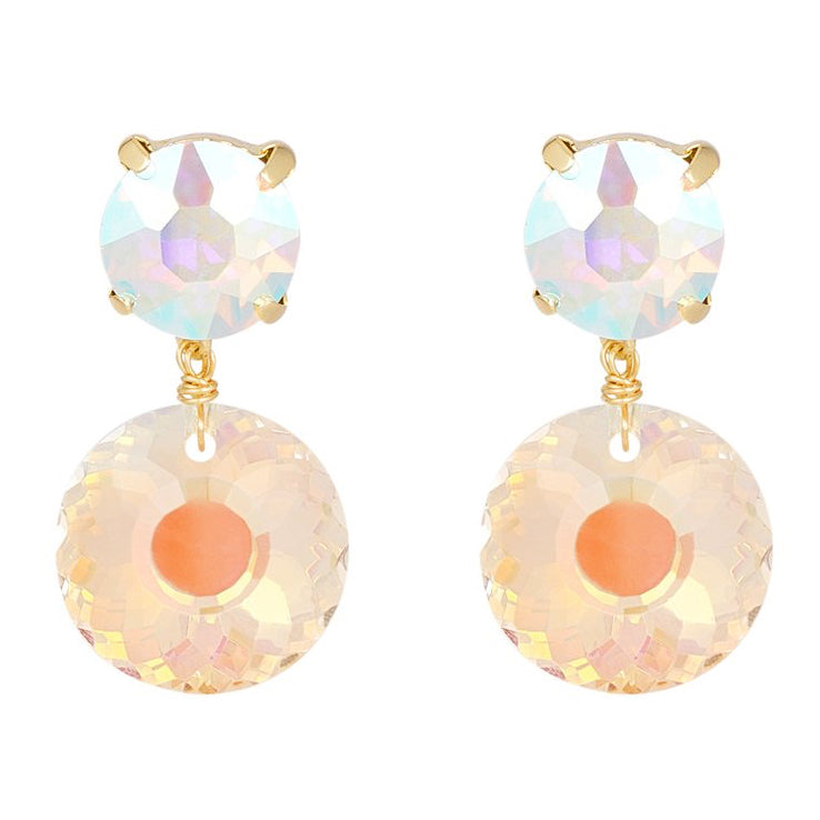 Oorbellen Dubbele Diamanten goud wit