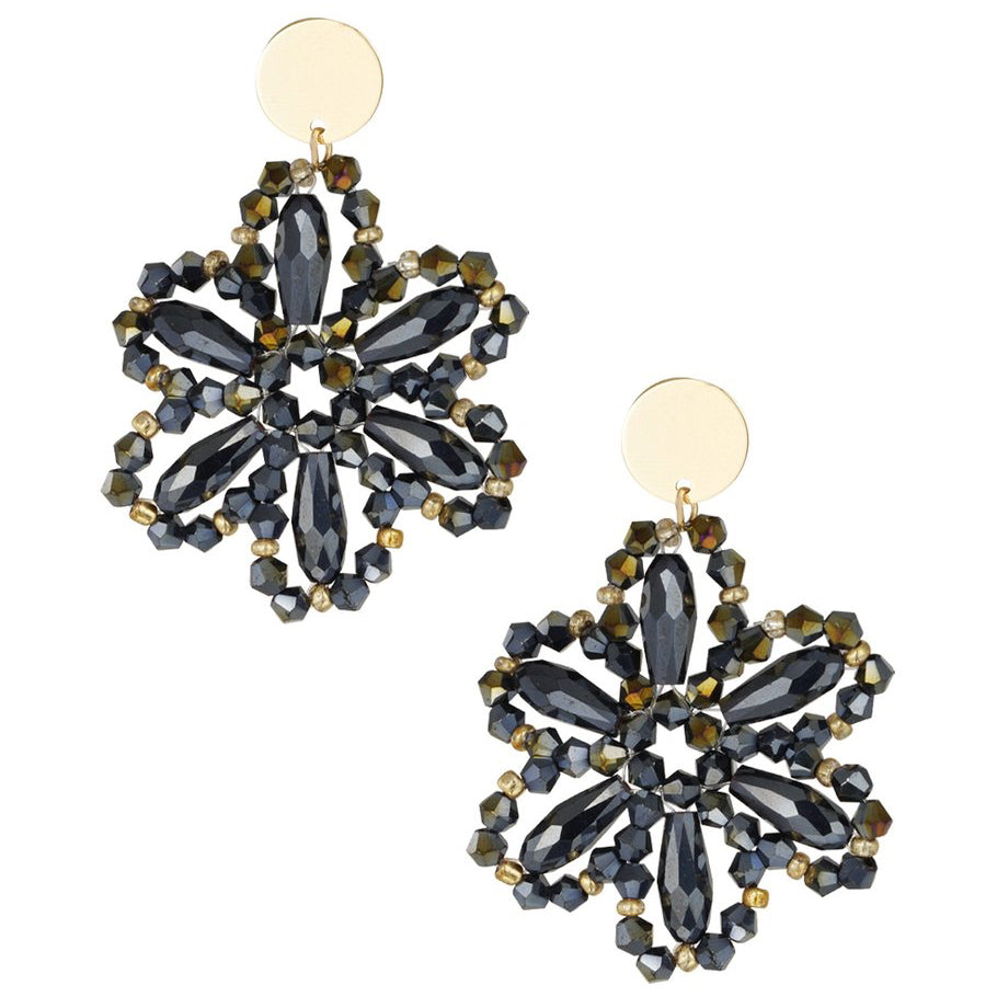 Oorbellen Floral Dreams donkerblauw