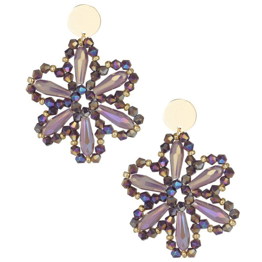 Oorbellen Floral Dreams goud paars