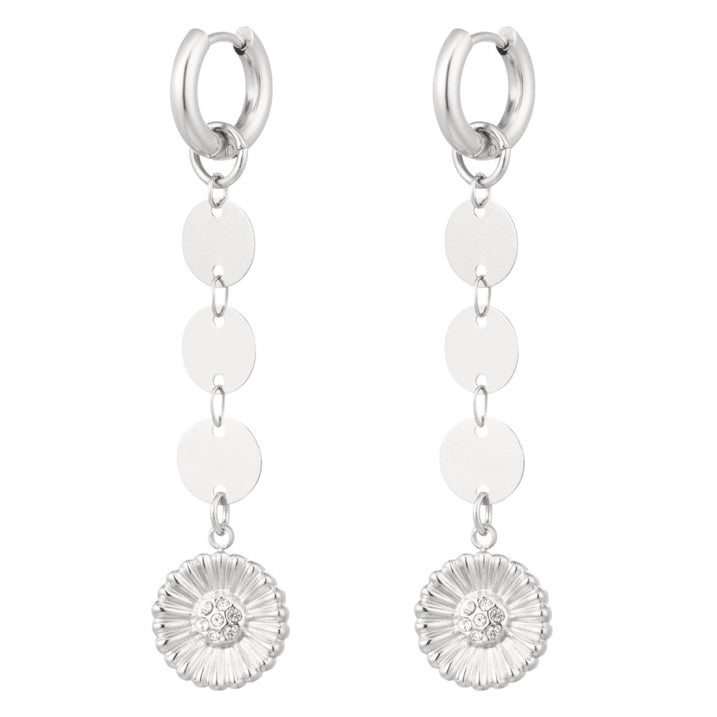 Oorbellen Flower Circles zilver