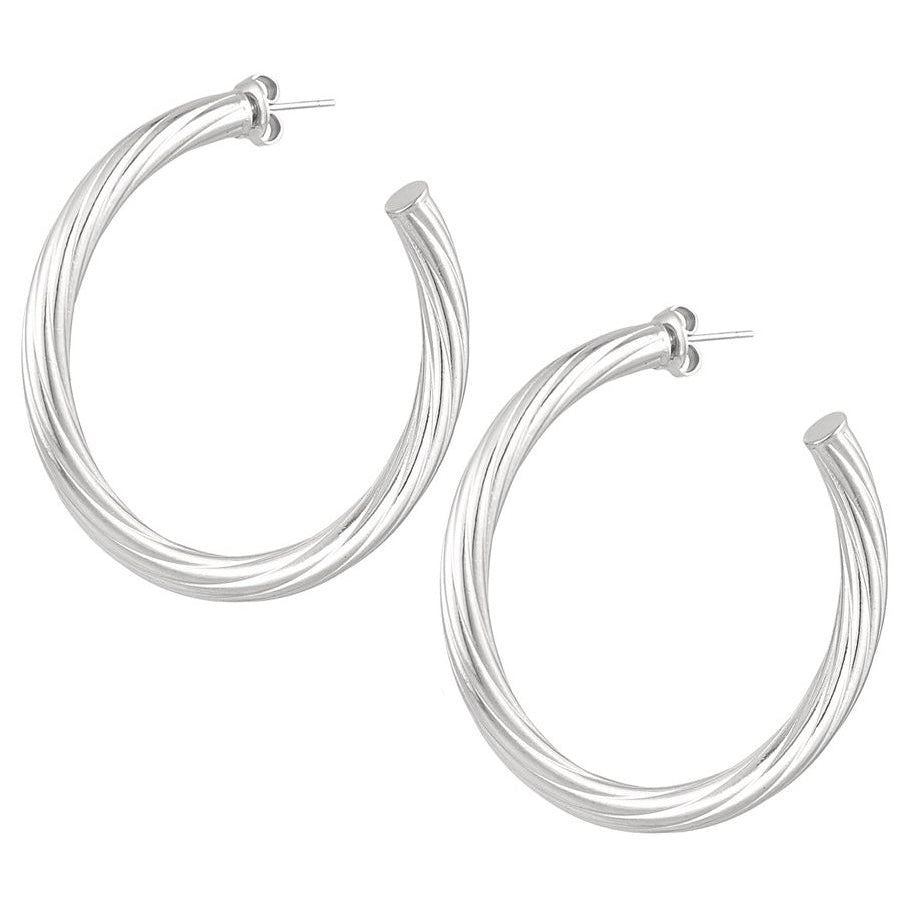 Oorbellen Gedraaide Streep zilver