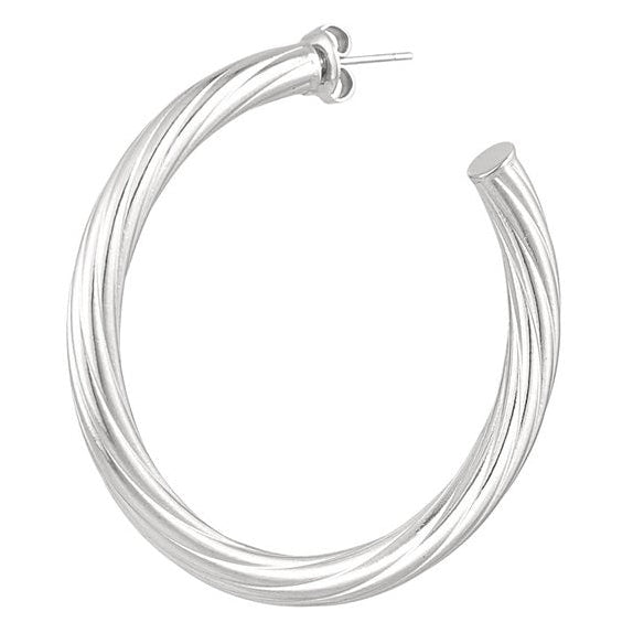 Oorbellen Gedraaide Streep zilver