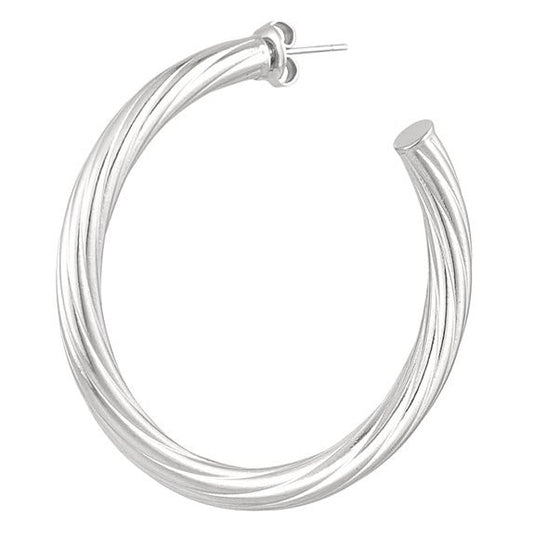 Oorbellen Gedraaide Streep zilver