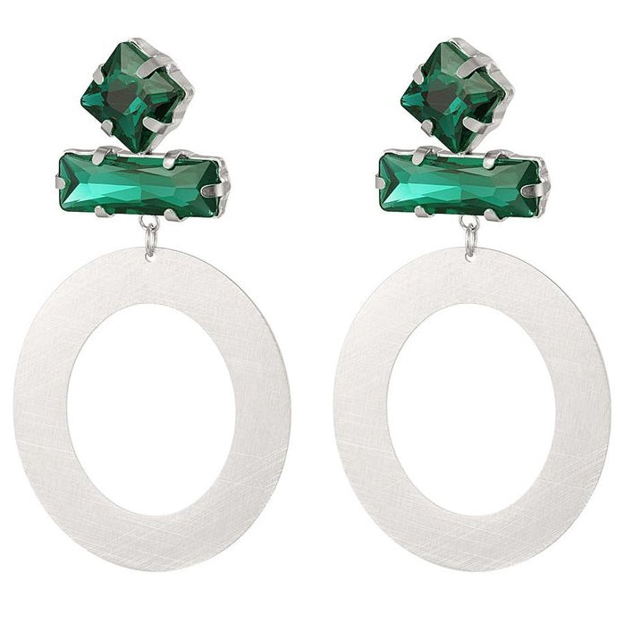 Oorbellen Glaskralen zilver groen