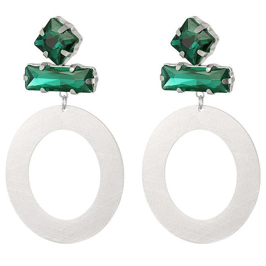 Oorbellen Glaskralen zilver groen