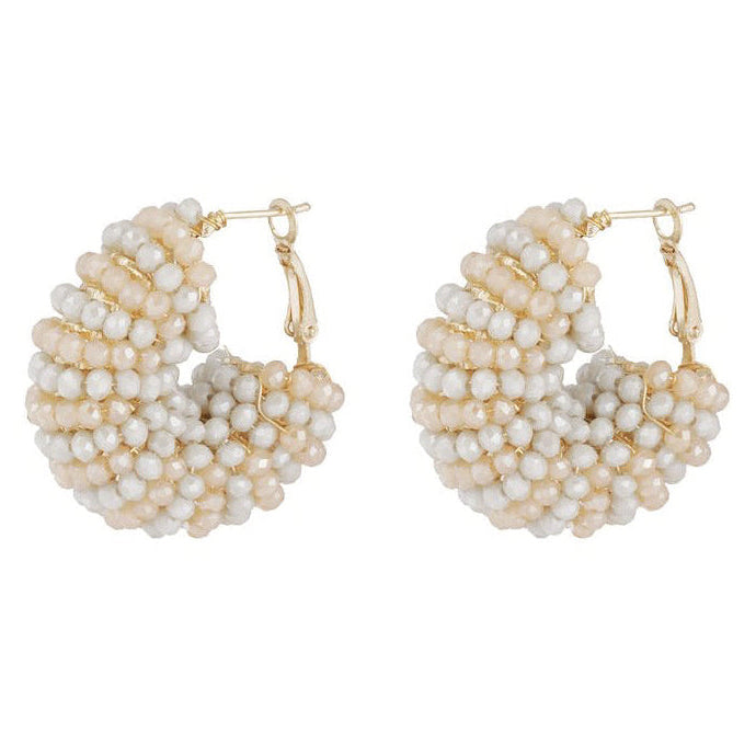 Oorbellen Happy Beads goud beige