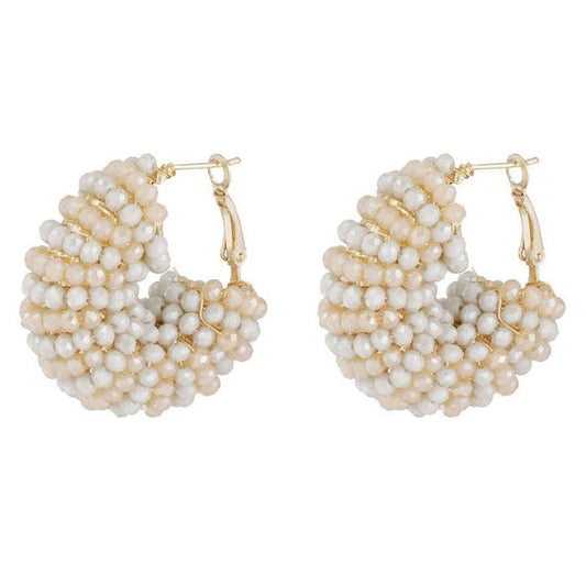 Oorbellen Happy Beads goud beige