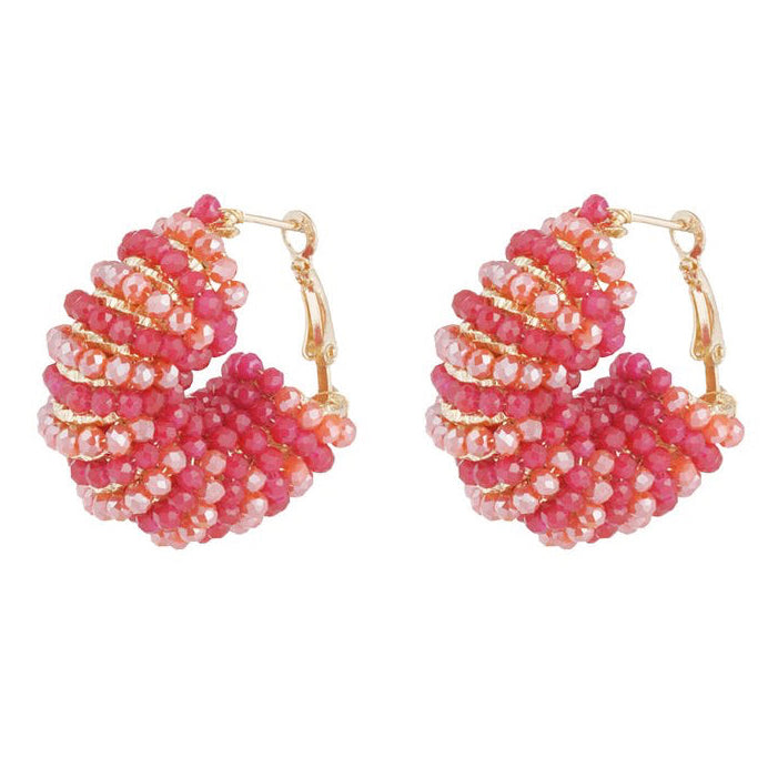 Oorbellen Happy Beads goud rood