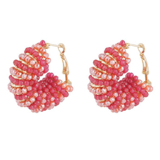 Oorbellen Happy Beads goud rood