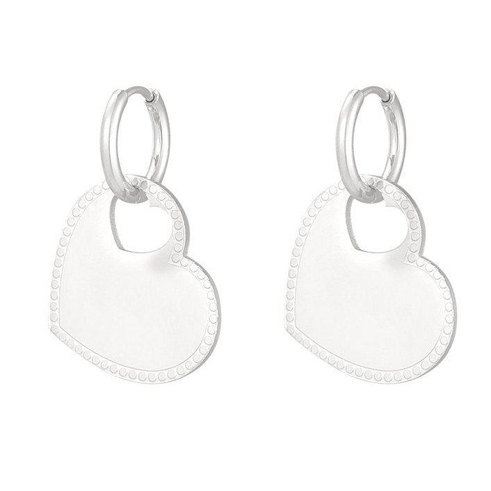 Oorbellen Hart Bedel zilver