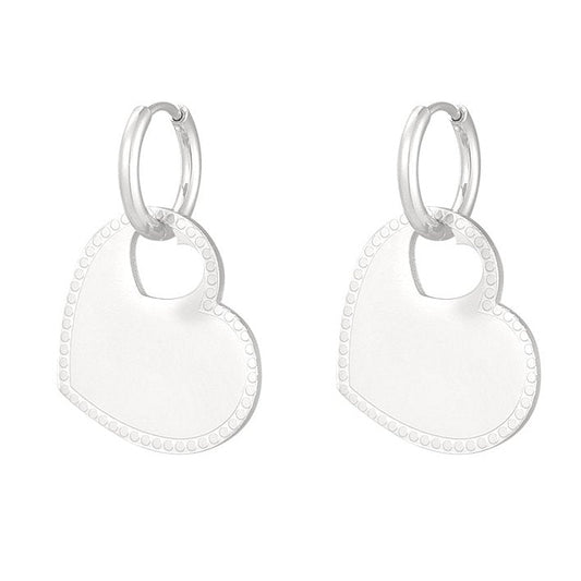 Oorbellen Hart Bedel zilver