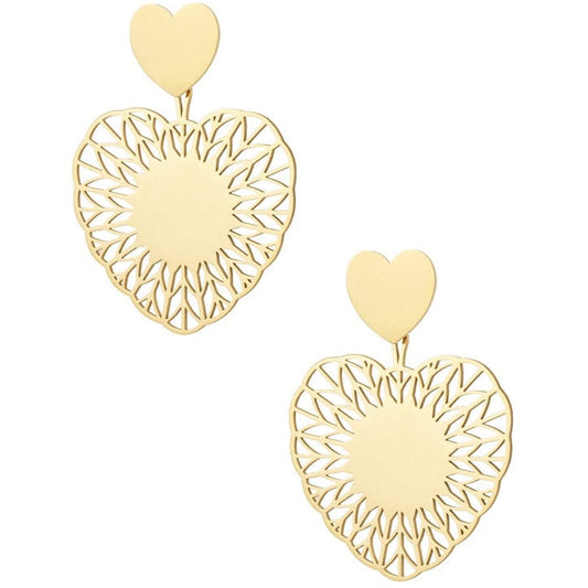 Oorbellen Hart Mandela goud