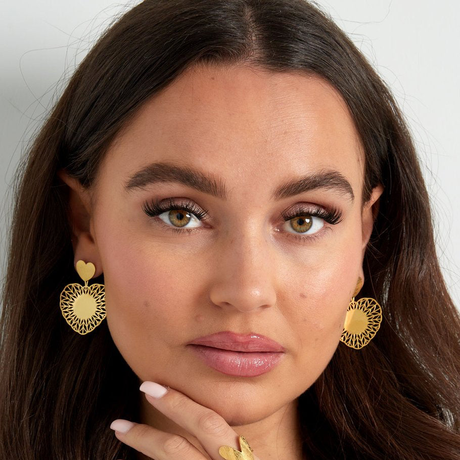 Oorbellen Hart Mandela goud