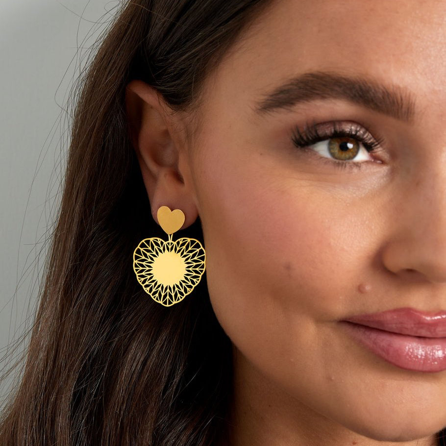 Oorbellen Hart Mandela goud