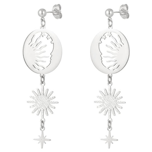 Oorbellen Let the Sun Shine zilver