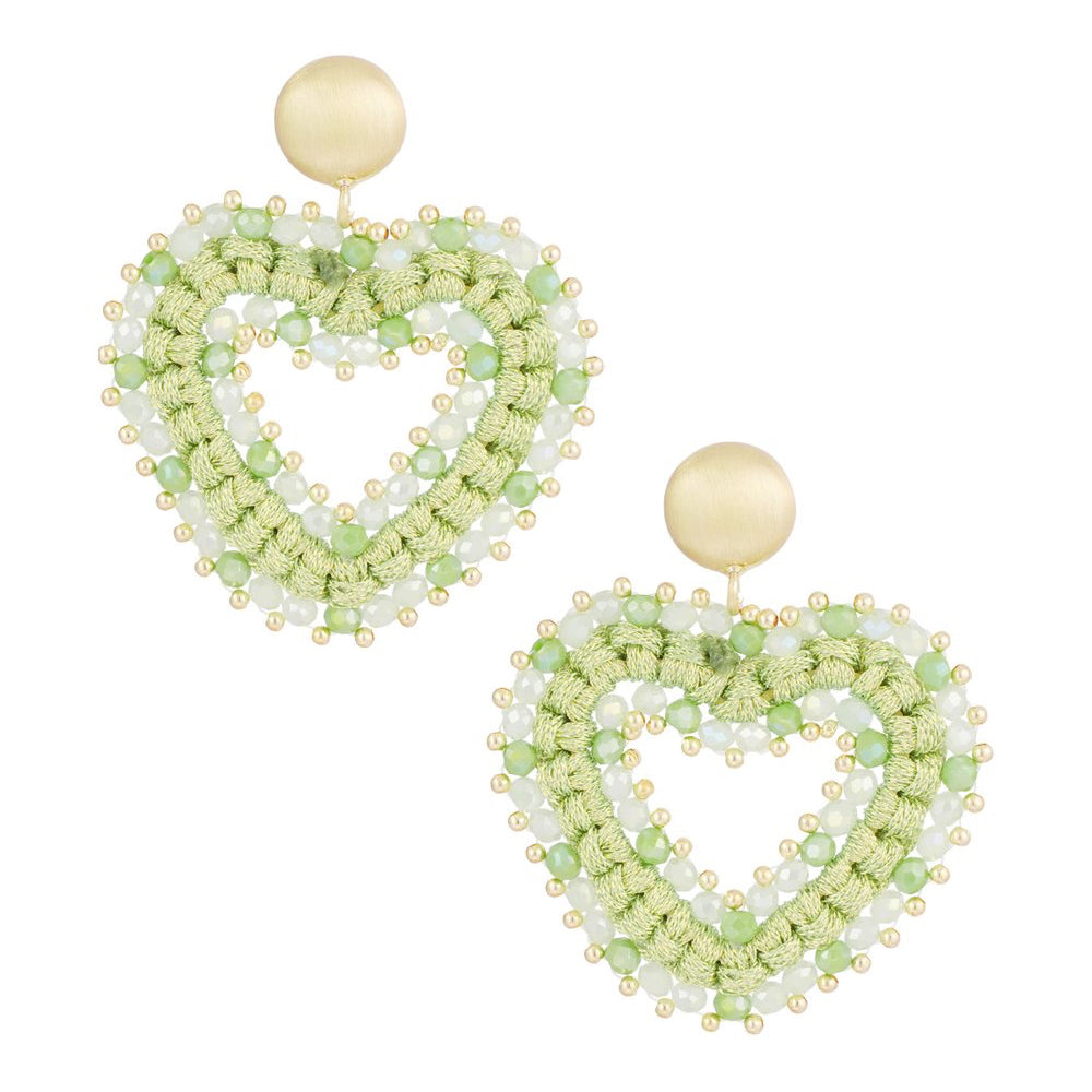 Oorbellen Love al the Way goud groen