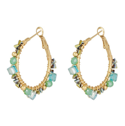 Oorbellen Majestic Dreams goud groen