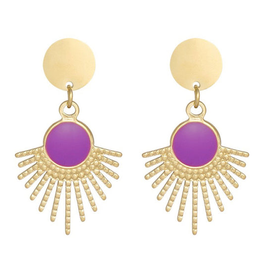 Oorbellen Secret Soul goud paars