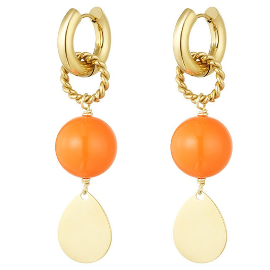 Oorbellen Shine Bright goud oranje