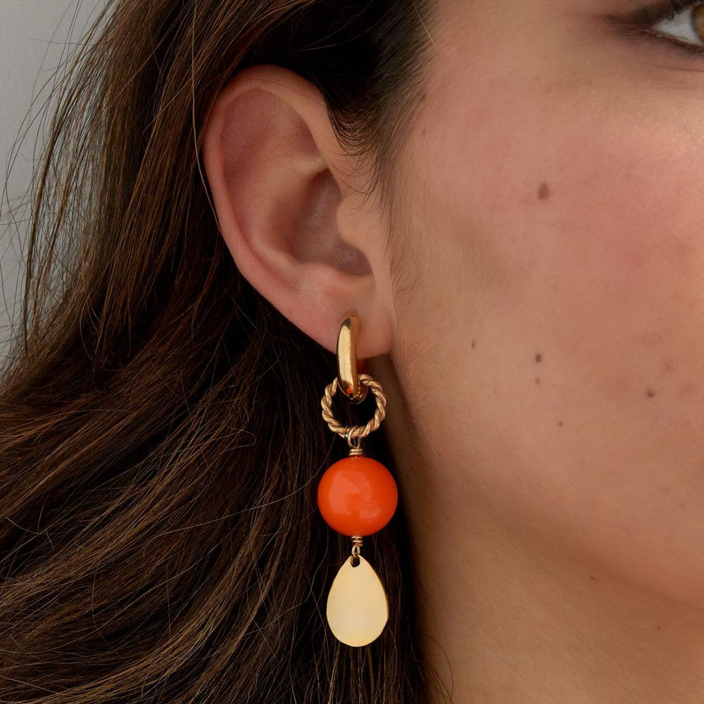 Oorbellen Shine Bright goud oranje