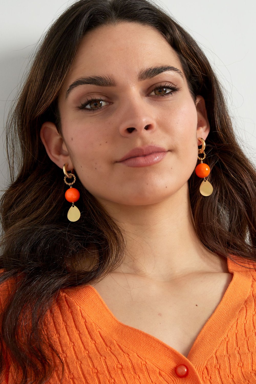 Oorbellen Shine Bright goud oranje