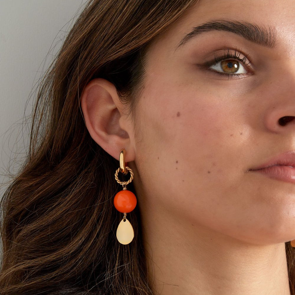 Oorbellen Shine Bright goud oranje