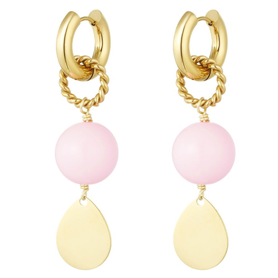 Oorbellen Shine Bright goud roze