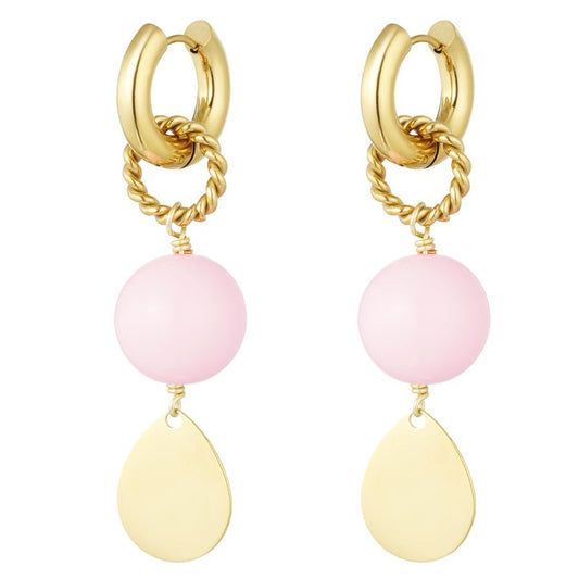 Oorbellen Shine Bright goud roze