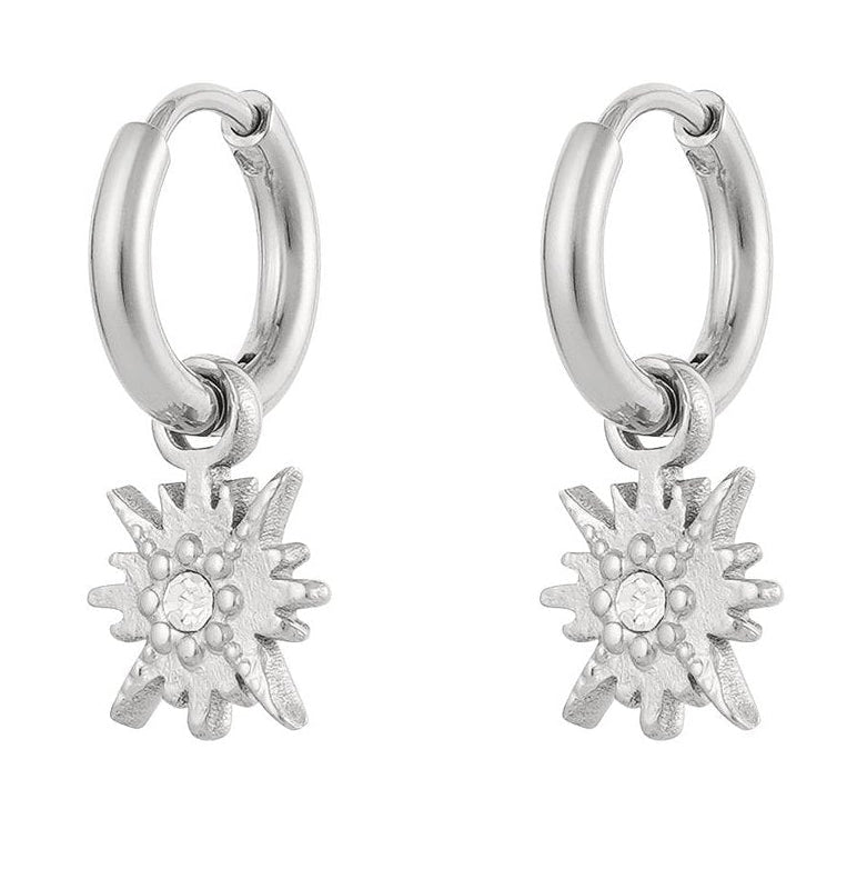 Oorbellen Star Stone zilver