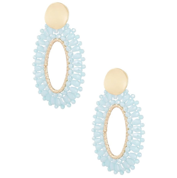 Oorbellen Statement Ovaal goud blauw