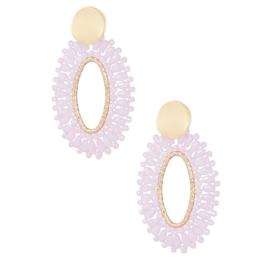 Oorbellen Statement Ovaal goud roze