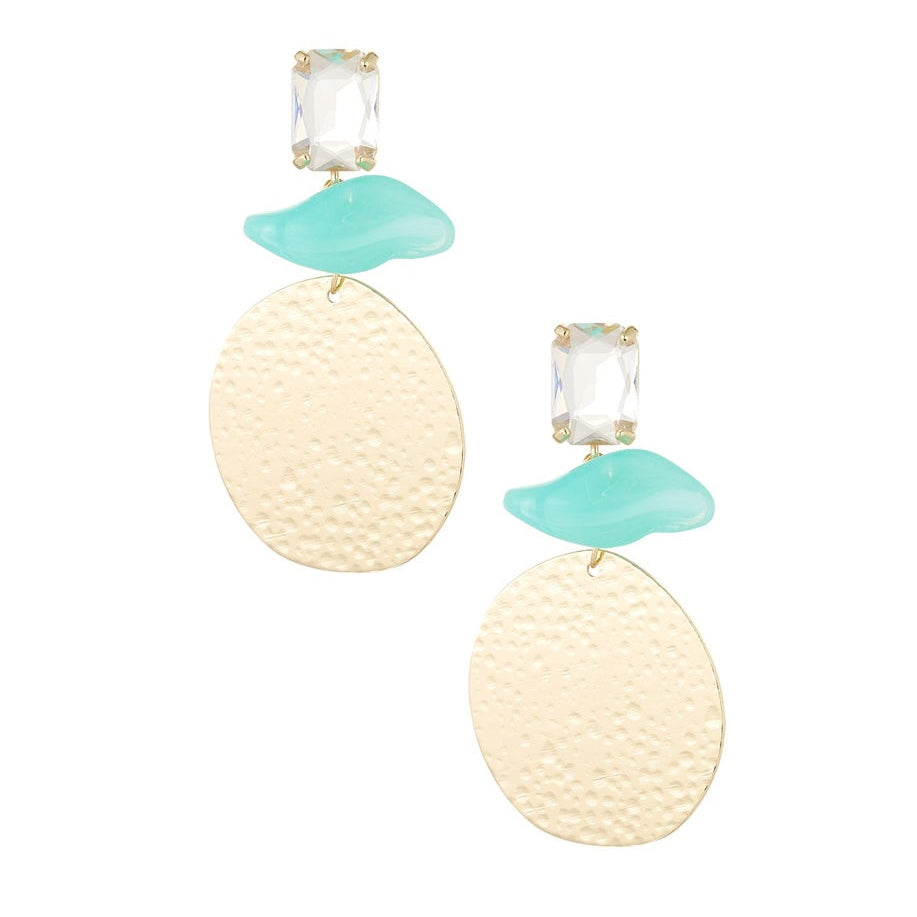 Oorbellen Statement Strandvibe goud blauw