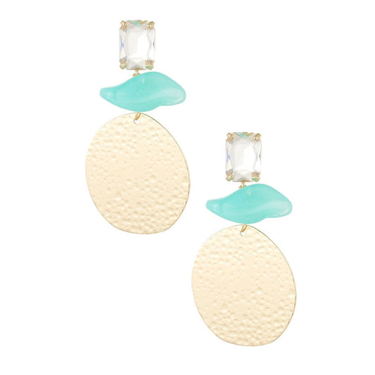 Oorbellen Statement Strandvibe goud blauw