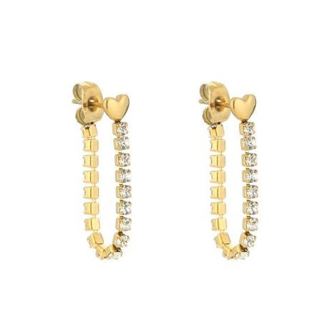 Oorbellen Strass Ketting goud