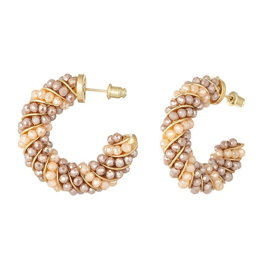 Oorbellen Twisted Grace beige