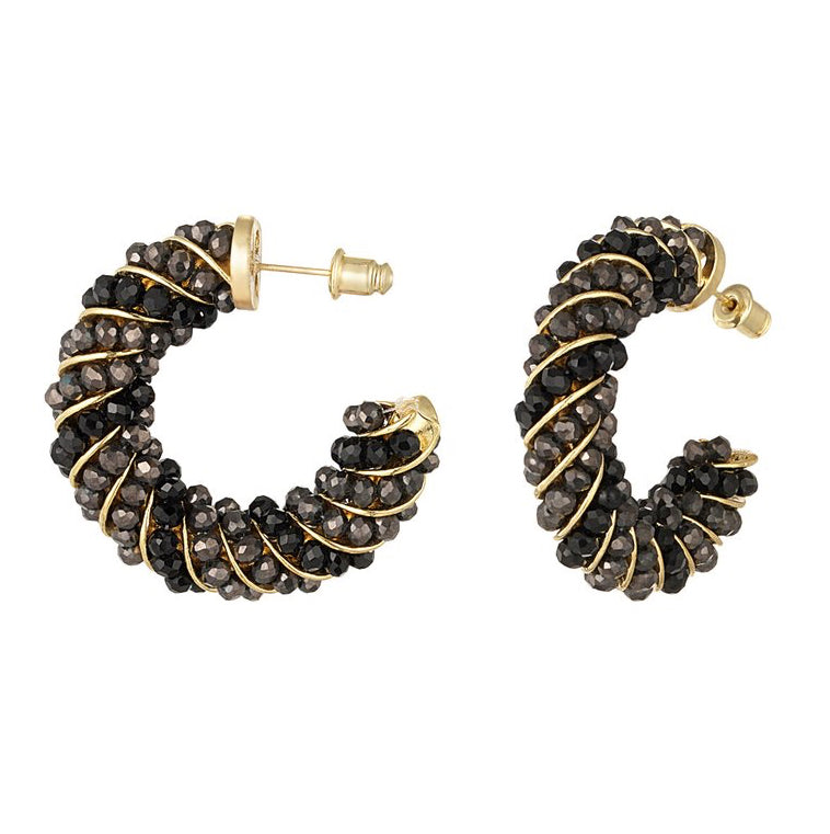 Oorbellen Twisted Grace zwart