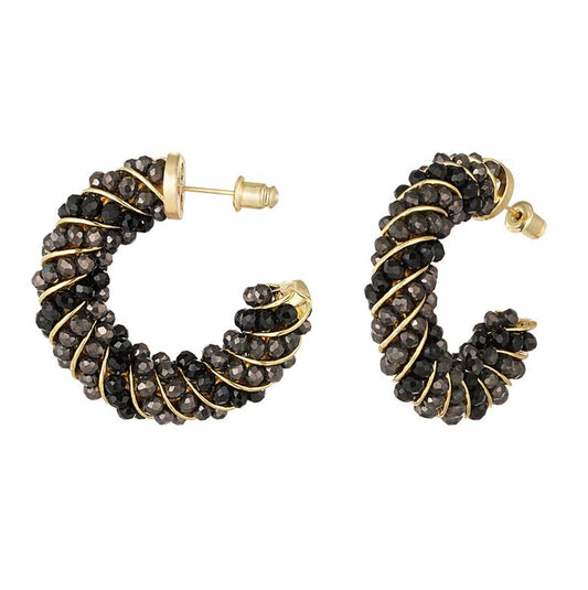 Oorbellen Twisted Grace zwart