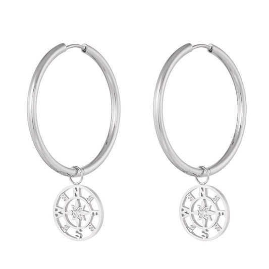 Oorbellen Vier Richtingen zilver