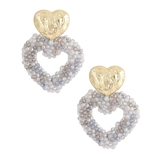 Oorbellen Way to my Heart goud donkergrijs