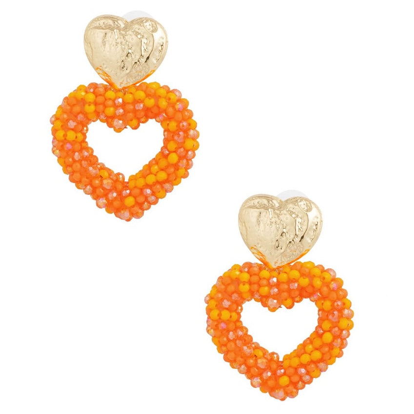 Oorbellen Way to my Heart goud oranje