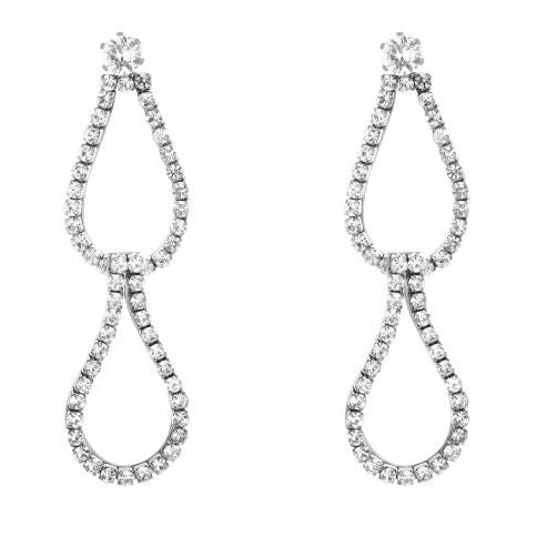 Oorbellen Zirkonia Drops Party zilver