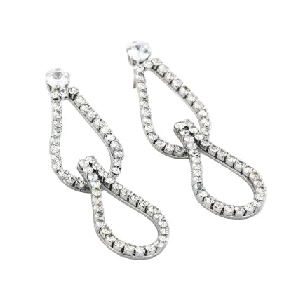 Oorbellen Zirkonia Drops Party zilver
