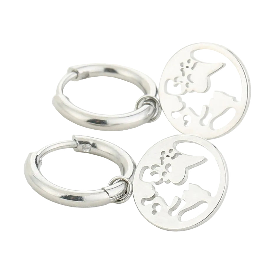 Oorbellen Aarde zilver liggend