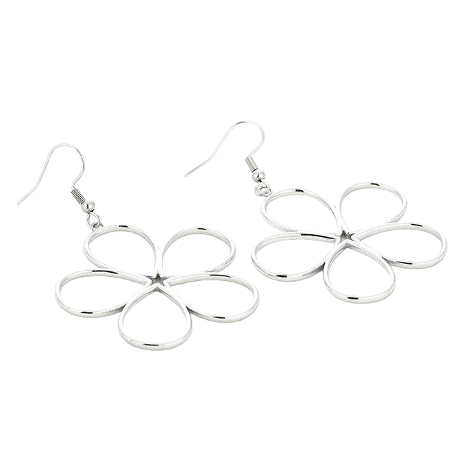 Oorbellen Bloemen zilver liggend